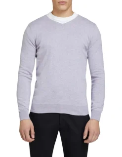 Oxford Cotton Cashmere V-neck Pullover