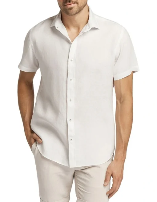 Marbella Linen Short Sleeve Shirt In White -Gant Shop 815344390 815325940 1 720x928