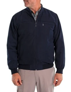 Microfibre Bomber Jacket Navy