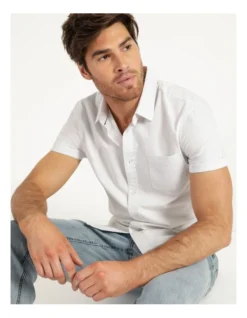 Daltry Dobby Short Sleeve Shirt White -Gant Shop 835056010 4 720x928