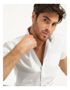 Daltry Dobby Short Sleeve Shirt White -Gant Shop 835056010 5 720x928