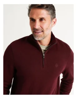 Bloomsbury Quarter Zip Sweater Wine -Gant Shop 879844510 5 720x928