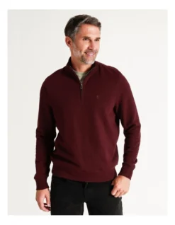 Bloomsbury Quarter Zip Sweater Wine -Gant Shop 879844510 7 720x928