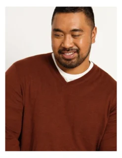 Australian Merino V-Neck In Copper -Gant Shop 879881410 6 720x928