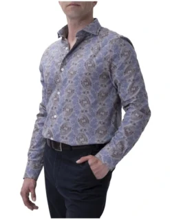 Floral Shirt Grey/Brown