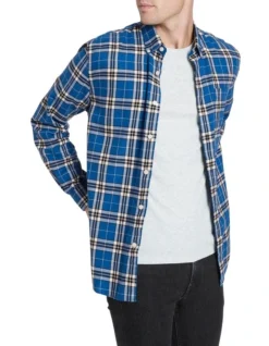 Jimmy Long Sleeve Shirt Blue Check