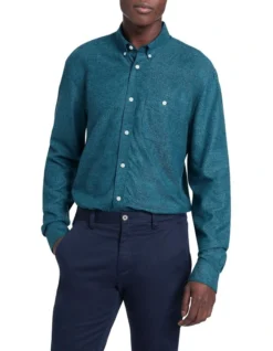 Alban Long Sleeve Shirt Teal