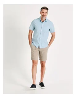 Oak Hill Print Short Sleeve Shirt In Light Blue -Gant Shop 899104330 7 720x928