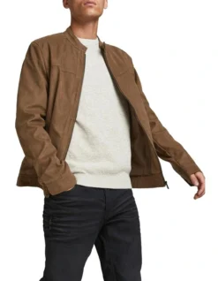 Jack & Jones Warner Faux Leather Jacket Cognac -Gant Shop 900573580 5 720x928