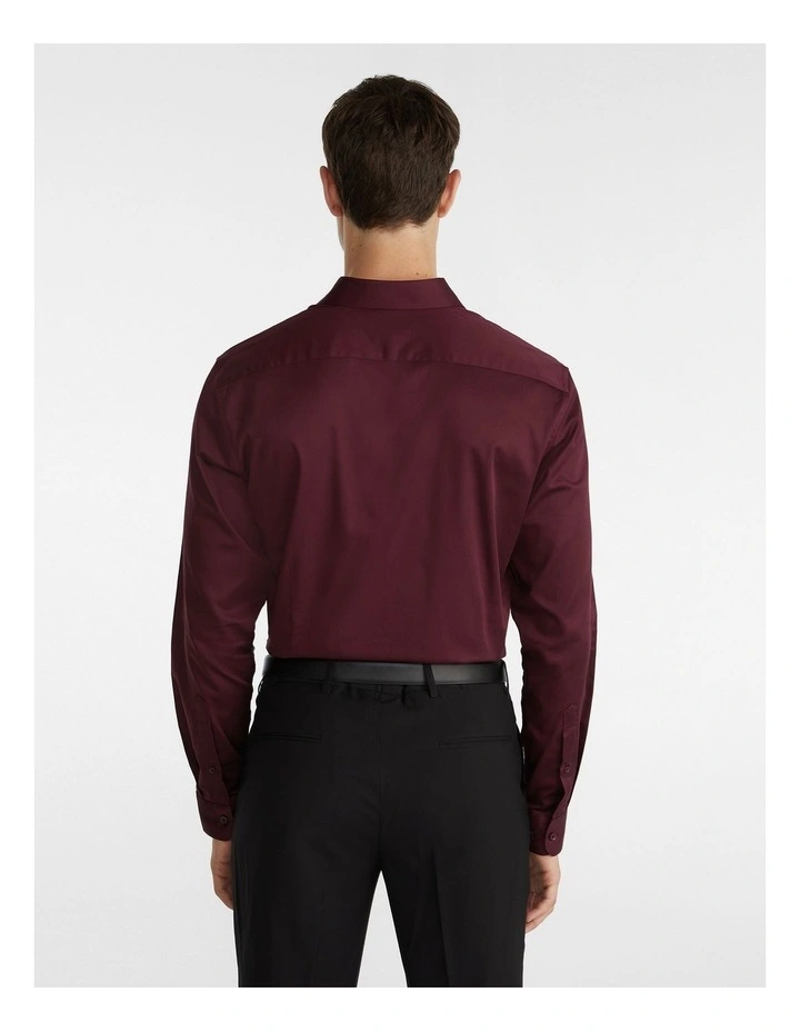 Portsea Slim Shirt Burgundy 4 Portsea Slim Shirt Burgundy - Image 2