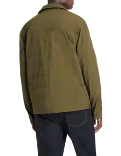 Riff Wadded Shirt Jacket In Khaki -Gant Shop 912785320 3 720x928