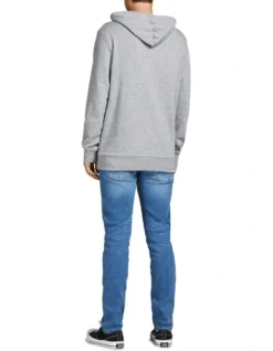 Jack & Jones Shark Sweat Hood In Light Grey Melange -Gant Shop 913651210 2 720x928