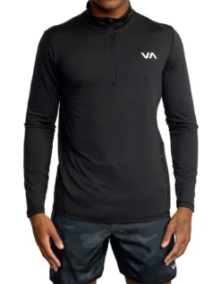 RVCA Sport Vent Long Sleeve Half Zip Pullover Black