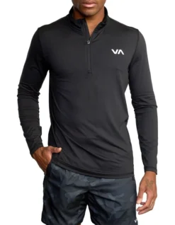 RVCA Sport Vent Long Sleeve Half Zip Pullover Black -Gant Shop 915226390 4 720x928