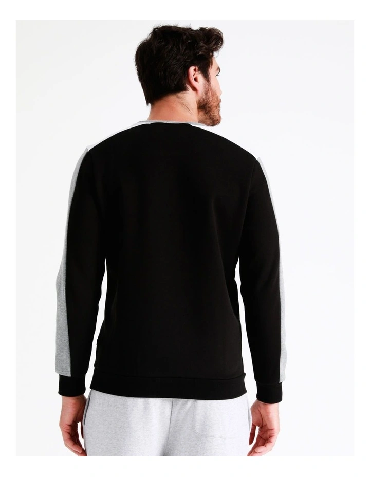 Puma Ess Block Crew Sweater In Black/Grey 8 Puma Ess Block Crew Sweater In Black/Grey - Image 6