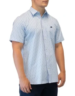 Embroided Ditsy Oxford Short Sleeve Shirt In Blue -Gant Shop 916936480 4 720x928