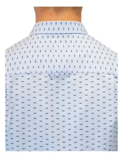 Embroided Ditsy Oxford Short Sleeve Shirt In Blue -Gant Shop 916936480 5 720x928