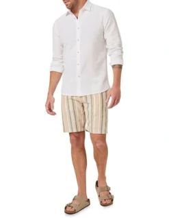 Collins Long Sleeve Linen Blend Shirt In White -Gant Shop 928138060 3 1 720x928