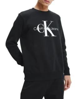 Calvin Klein Jeans Core Monogram Crewneck In CK Black