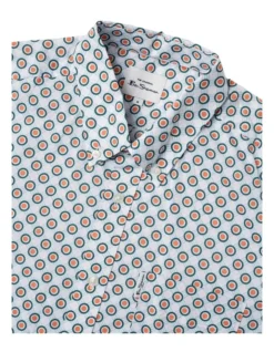 Ben Sherman Target Spot Print Short Sleeve Shirt In Orange -Gant Shop 928391410 5 720x928