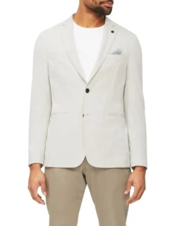 Stretch Marl Blazer In Light Grey