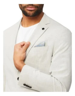 Stretch Marl Blazer In Light Grey -Gant Shop 929035000 4 720x928