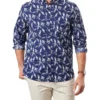 Casual Leaf Print Long Sleeve Shirt In Dark Navy -Gant Shop 930759490 1 720x928