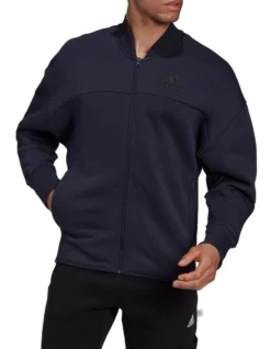 ADIDAS Studio Lounge Fleece Track Top In Navy