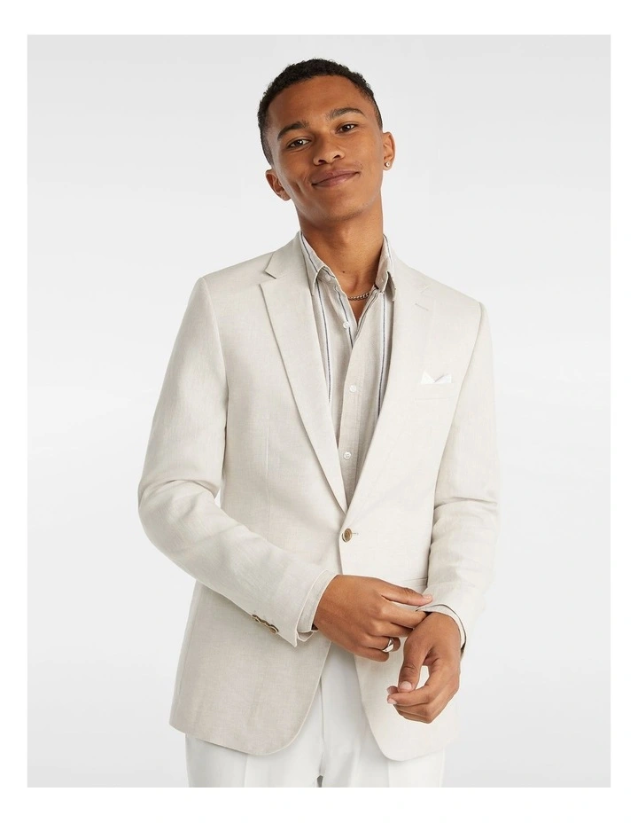 Palazzo Linen Blend Blazer In Beige 3 Palazzo Linen Blend Blazer In Beige