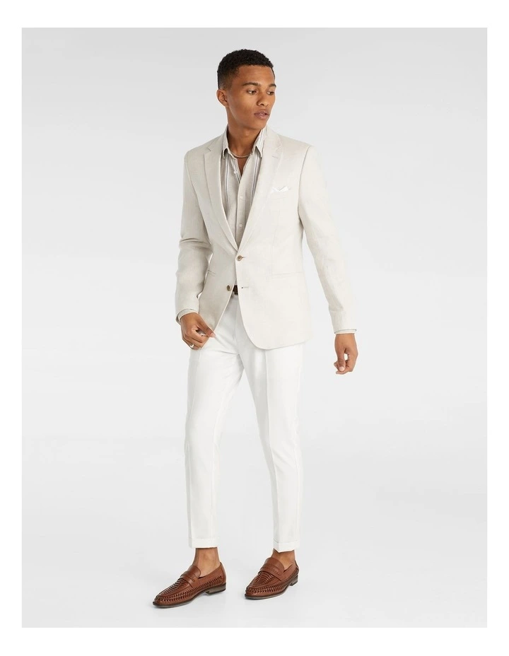 Palazzo Linen Blend Blazer In Beige 6 Palazzo Linen Blend Blazer In Beige - Image 4