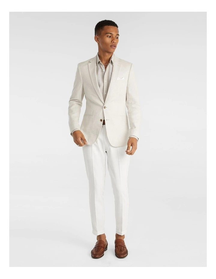 Palazzo Linen Blend Blazer In Beige 7 Palazzo Linen Blend Blazer In Beige - Image 5