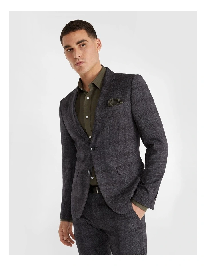 Princeton Check Blazer In Charcoal 3 Princeton Check Blazer In Charcoal