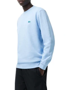 Lacoste Textured Crew Neck Sweat Top In Blue -Gant Shop 938033470 2 720x928