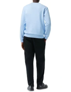 Lacoste Textured Crew Neck Sweat Top In Blue -Gant Shop 938033470 3 720x928