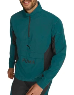Puma Fit Woven 1/2 Zip In Green
