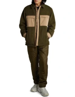 Tilley Two Tone Sherpa Jacket In Dark Khaki/Ochre -Gant Shop 941538520 4 720x928