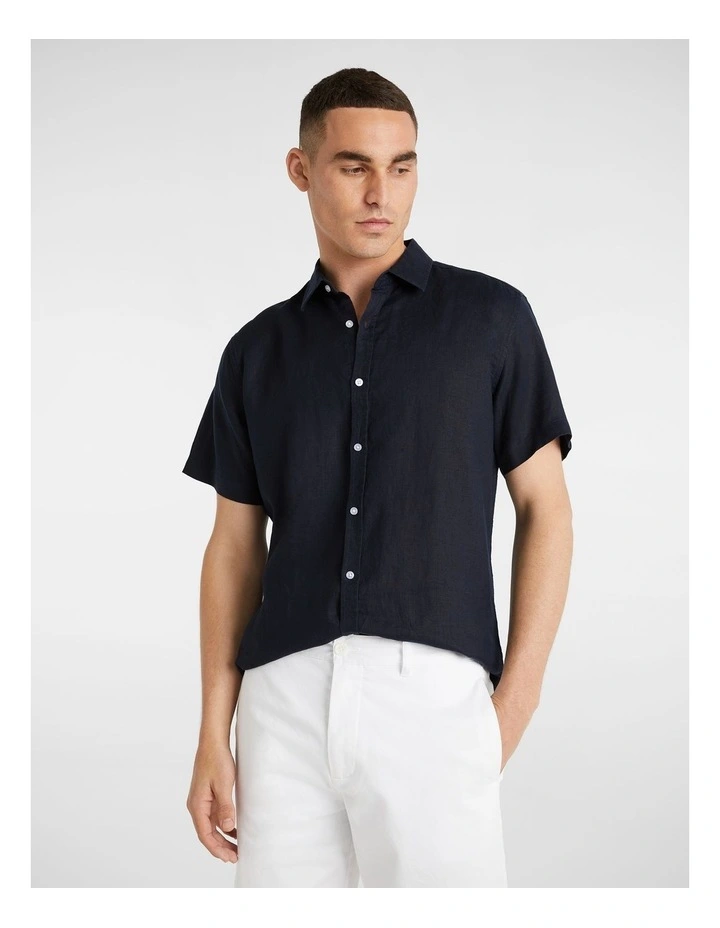 Lewis Linen Shirt In Ink 3 Lewis Linen Shirt In Ink