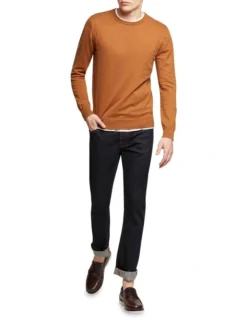 Oxford Crew Neck Cotton Cashmere Pullover In Bark -Gant Shop 948169630 5 720x928
