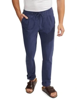 Oxford Fraser Linen Cotton Pullon Pants In Navy -Gant Shop 948749320 4 720x928