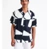 Jack & Jones Abstract Geo Resort Short Sleeve Shirt In Black/White -Gant Shop 950189860 1 720x928
