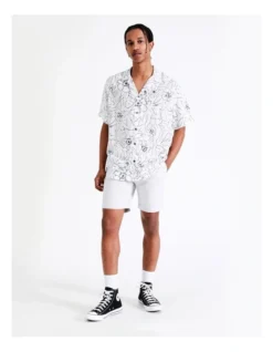 Jack & Jones Silas Resort Short Sleeve Shirt In Cream