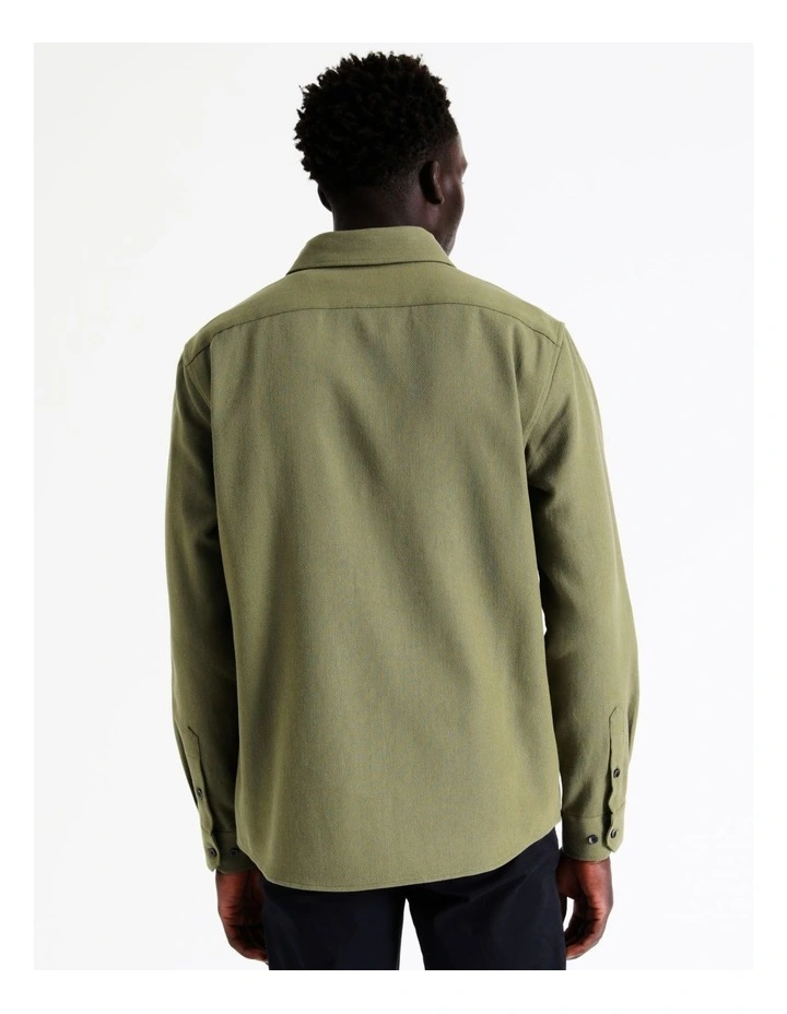 Tolga Textured Ls Overshirt In Green 8 Tolga Textured Ls Overshirt In Green - Image 6