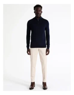 Australian Merino 1/4 Zip Knit In Navy -Gant Shop 956606230 3 720x928