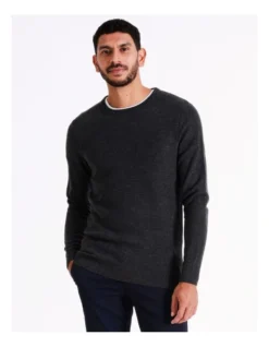 Tristan Textured Knit In Charcoal -Gant Shop 956608300 2 720x928