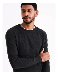 Tristan Textured Knit In Charcoal -Gant Shop 956608300 4 720x928