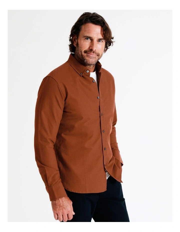 Harper Long Sleeve Oxford Shirt In Orange 3 Harper Long Sleeve Oxford Shirt In Orange