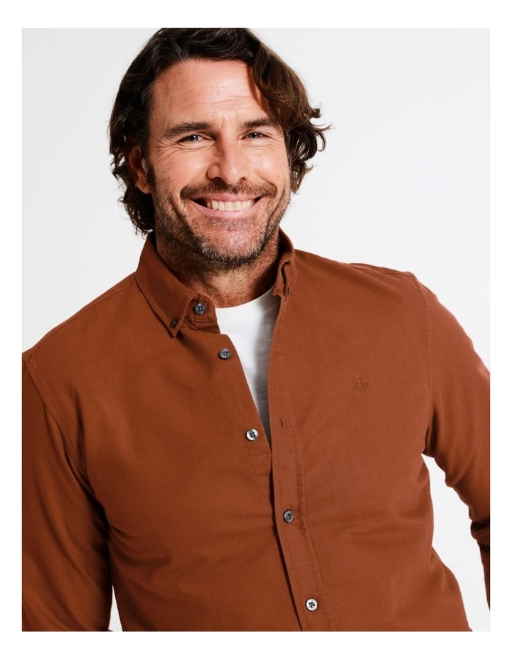 Harper Long Sleeve Oxford Shirt In Orange 4 Harper Long Sleeve Oxford Shirt In Orange - Image 2