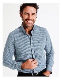 Turner Long Sleeve Check Shirt In Green