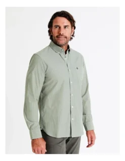 Harris Long Sleeve Stripe Shirt In Green -Gant Shop 956984140 5 720x928