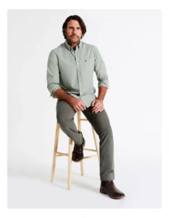 Harris Long Sleeve Stripe Shirt In Green -Gant Shop 956984140 7 720x928